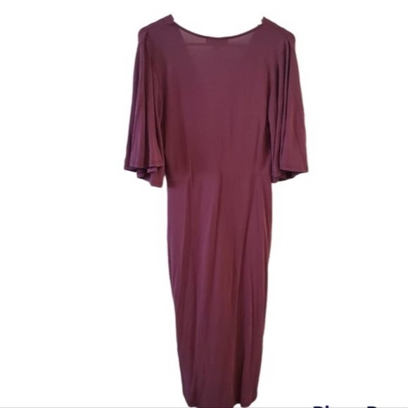 LULU'S Women's Dulcet Washed Purple Surplice Midi Dress Washed Purple Small - Picture 3 of 7